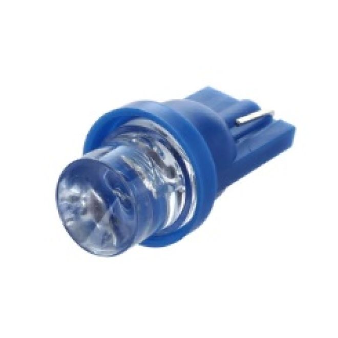 Светодиод (24v) Т10  1 Led конус (син.)