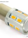 Светодиод 1157 (2 конт)  13 SMD (5730) + линза 12-24v (оранж.)