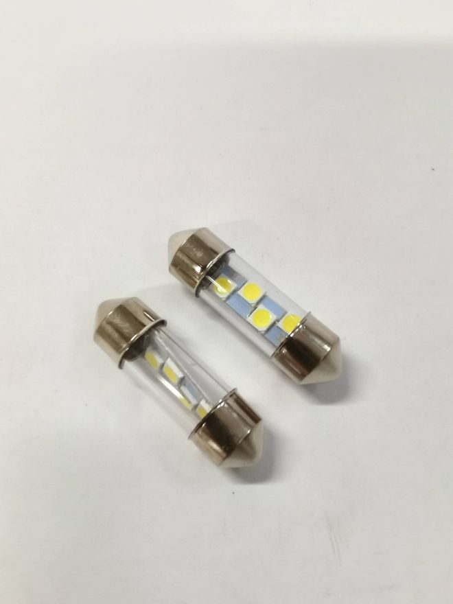 BOCXOD Светодиод (12V) AC 36мм 5 SMD (3030) СТЕКЛО (шт)
