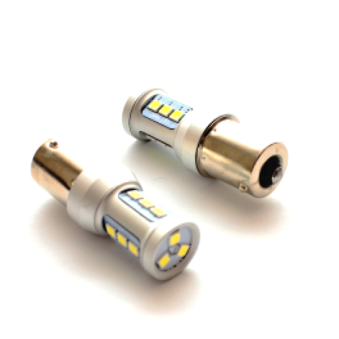 Светодиод 1157 (2 конт)  12 SMD (3030) 12v (бел.) NEW