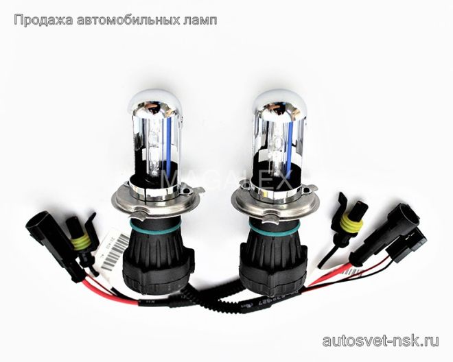 Лампа HID Bi-Xenon H4 6000k (2шт)+реле