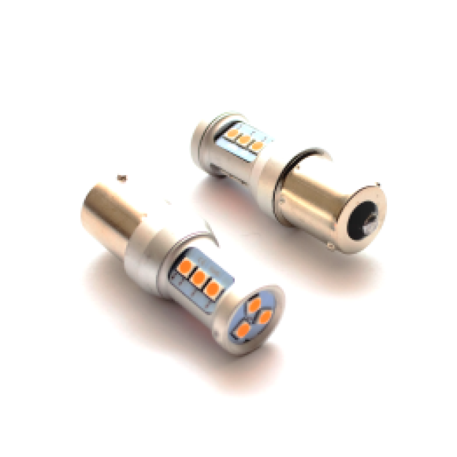 Светодиод 1156 (1 конт)  12 SMD (2835) 12v CANBUS (BI+/-) (оранж.)